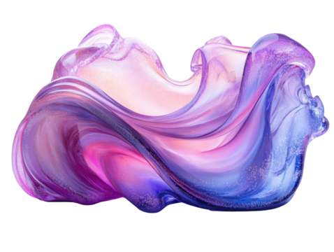 Colorful abstract wave design with smooth curves and sparkles