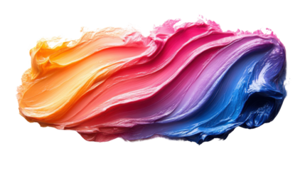 Vibrant paint swirl in orange, pink, purple, and blue colors, showcasing artistic expression and creativity