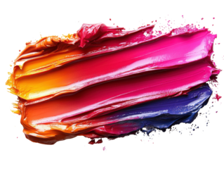 Vibrant paint stroke in orange, pink, and purple hues, showcasing artistic expression and creativity