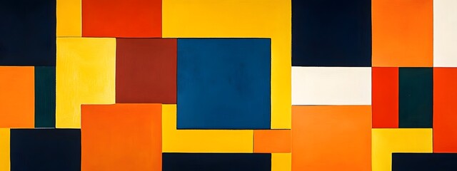 Fototapeta premium An abstract painting with bold, colorful blocks of color arranged in an interlocking pattern 