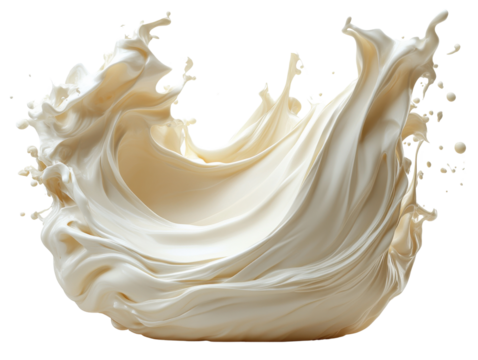 Creamy liquid splash creating dynamic motion and texture
