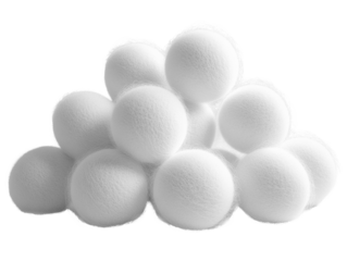 pile of white balls made of soft material, perfect for crafts and decoration