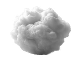 Fluffy white cloud with soft texture, ideal for backgrounds or designs