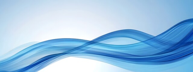 Fototapeta premium Abstract blue wave on a white background 
