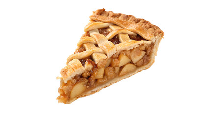 Piece of tasty apple pie isolated on transparent background