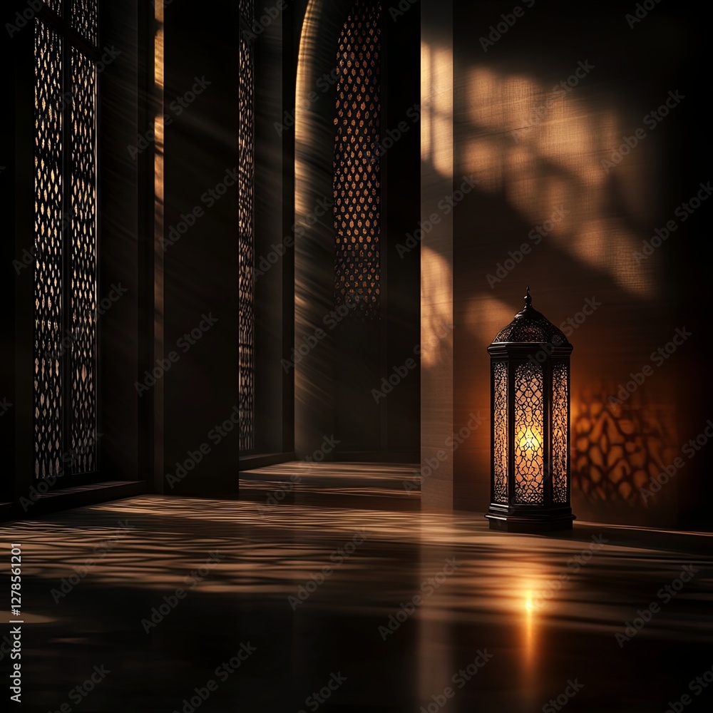 Aufkleber candle-lit ambiance creating a serene mood in an intricately designed space. generative ai