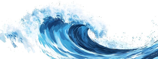 Abstract blue wave on a white background
