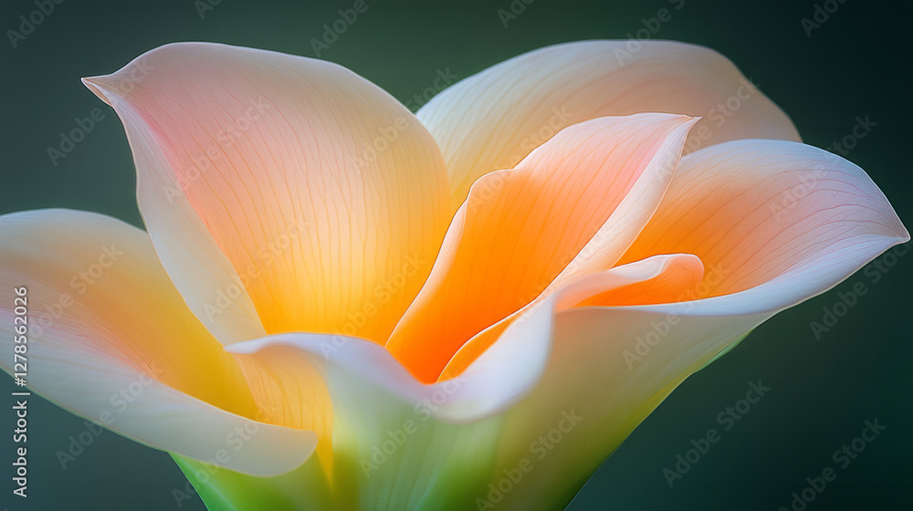 Poster detail-oriented view capturing a bud opening into a colorful bloom, highlighting the tender process