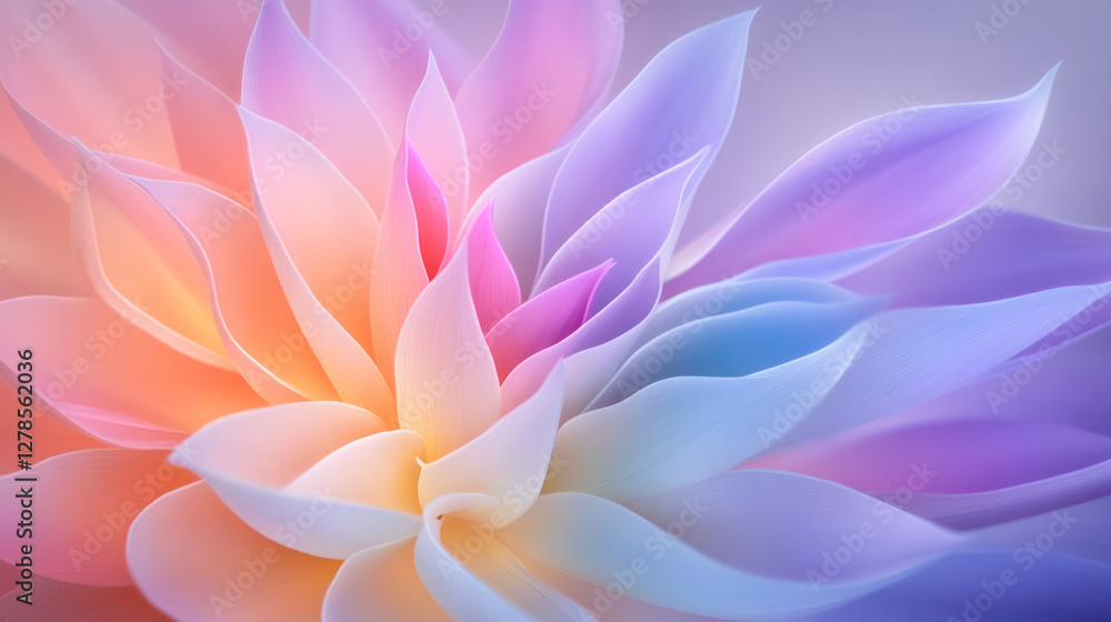 Poster detail-oriented view capturing a bud opening into a colorful bloom, highlighting the tender process