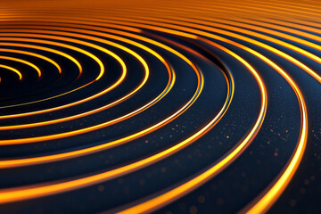 Obraz premium Super close-up of reflective lines radiating from a glowing center, forming a hypnotic burst of