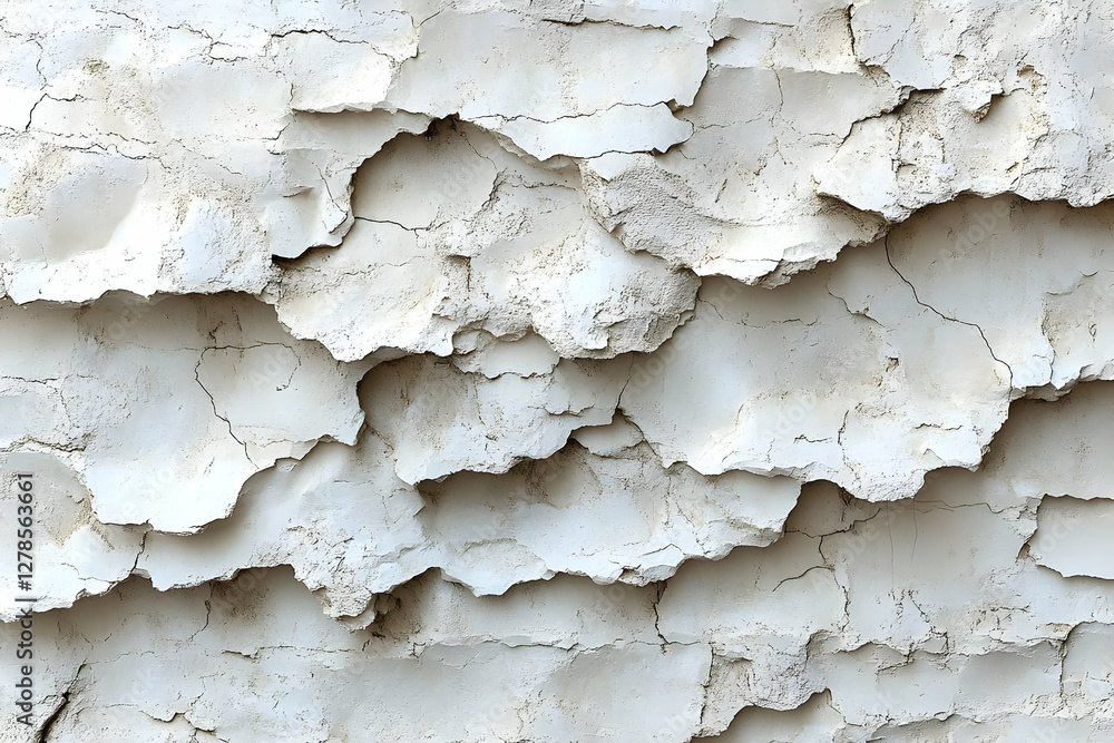 Poster textured abstract background with white layered paper pattern close up and full frame
