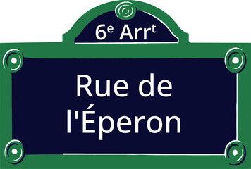6e Arrt, Elegant Parisian Street Sign