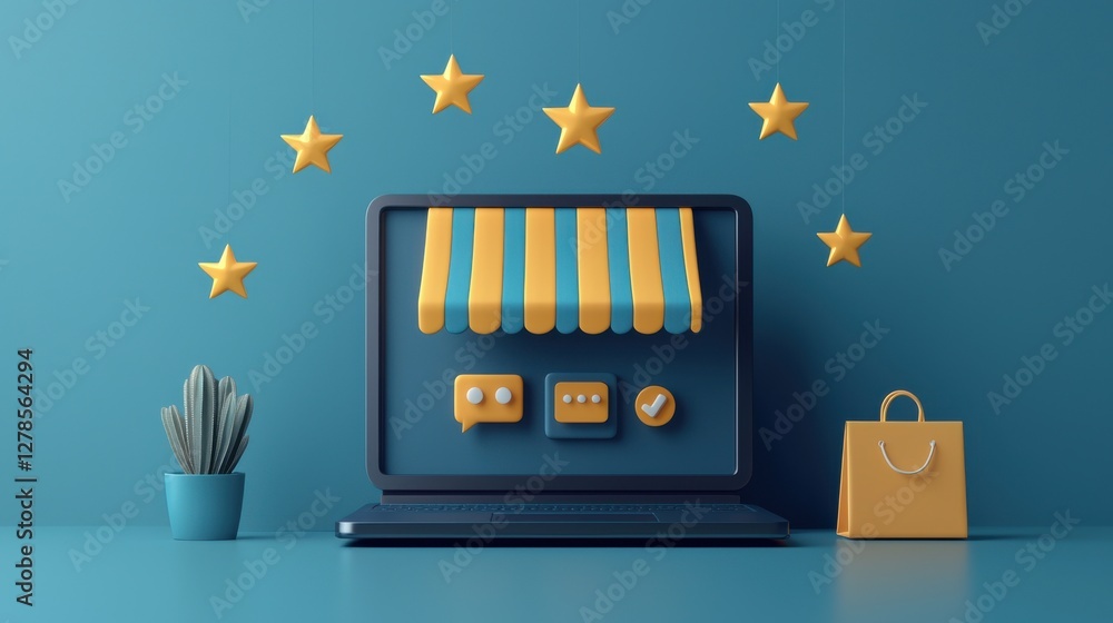 Poster optimizing marketing through transparent storefront reviews and visual content for enhanced consumer