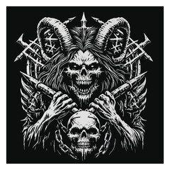 Obraz premium skull with wings