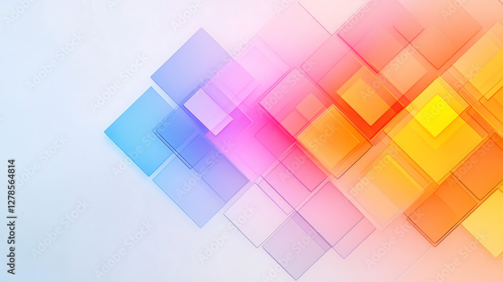 Poster concentric diamond layers fading into a subtle ombrã© background, accented by neon bokeh circles