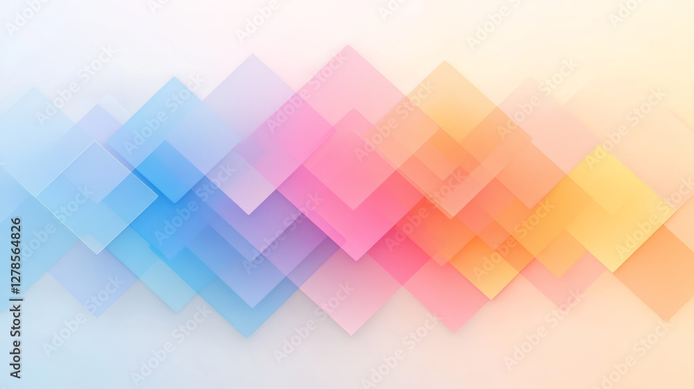 Aufkleber concentric diamond layers fading into a subtle ombrã© background, accented by neon bokeh circles