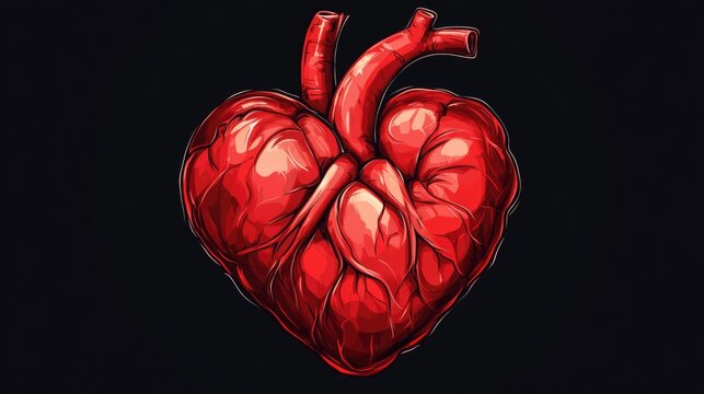 Heart on Black Background