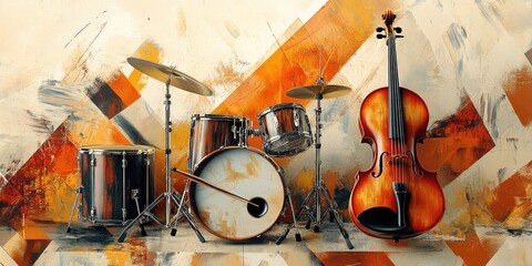 Acoustic Guitar and Drum Set