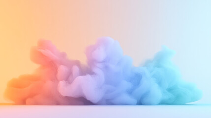 Fototapeta premium Gentle plumes of opaque white smoke drifting over a subtle, colored glow that transitions from warm