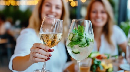 Celebrating friendships with cocktails and laughter during a night out