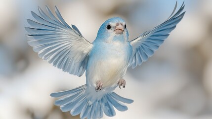 Obraz premium A Stunning Blue Bird in Flight: Serenity and Freedom