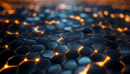Glowing Hexagon Abstract Background