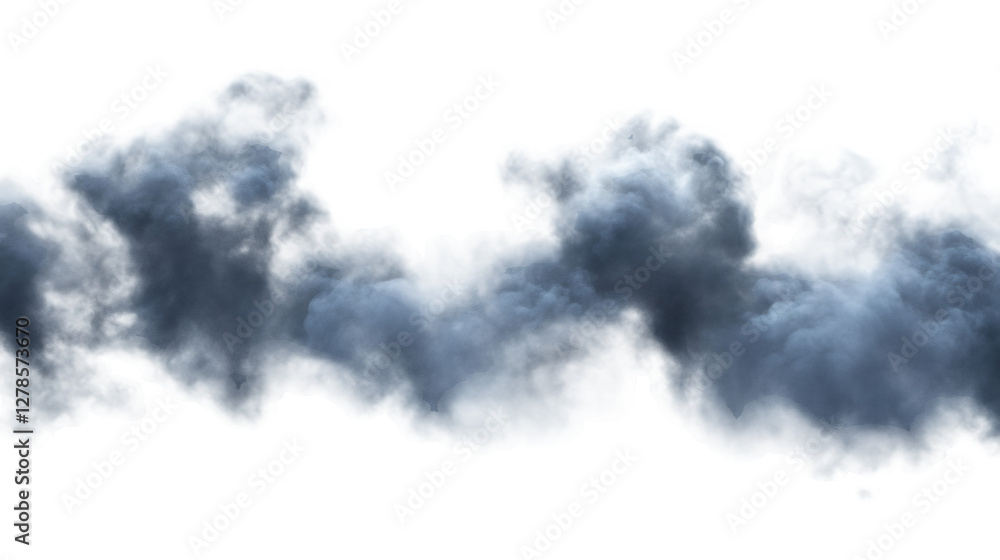 Poster dark smoke or fog swirling on a transparent background, perfect for adding atmosphere to images and 