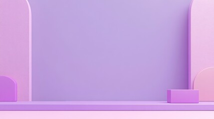 Pastel pink and purple minimalist product display background with empty space for mockup.