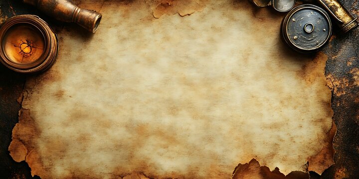 Antique parchment with navigational tools