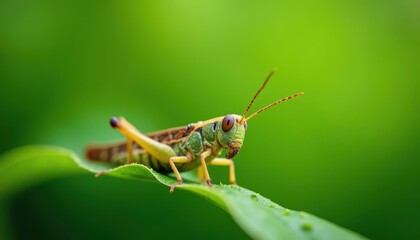 Fototapeta premium grasshopper on a leaf