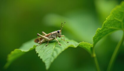 Fototapeta premium grasshopper on a leaf