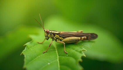grasshopper on a leaf