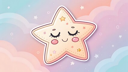 Sweet little star with a sleepy face dreamy paste