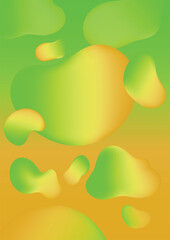 Abstract background green-yellow liquid style
