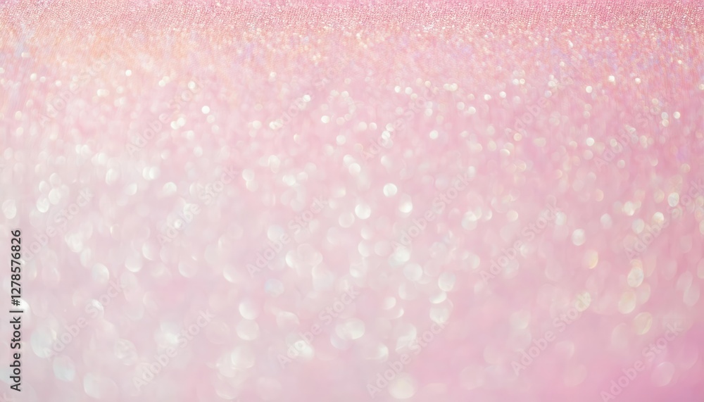 Poster pink sparkling bokeh background with soft blurry light dots for festive design, decoration, or socia