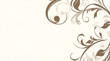 Elegant Brown Floral Design On Beige Background