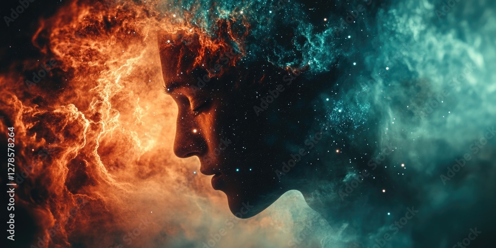 Wall mural man in galaxy