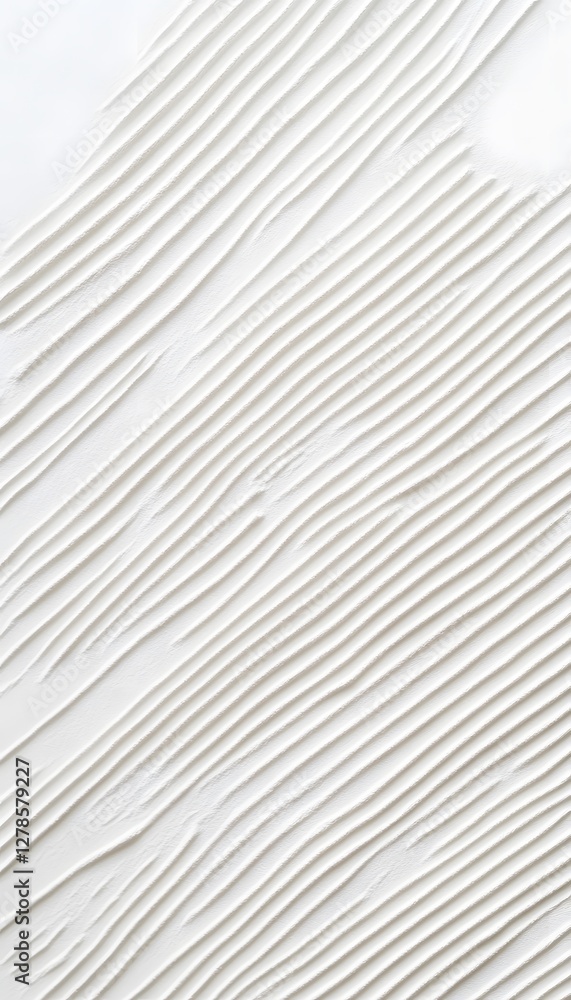 Poster white textured material displays a pattern of parallel flowing lines