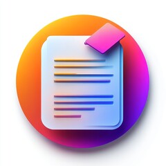 Colorful 3D Document Icon Design