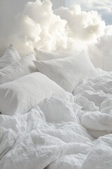 Bed Under Cloudy Sky