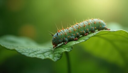 Fototapeta premium caterpillar on a leaf