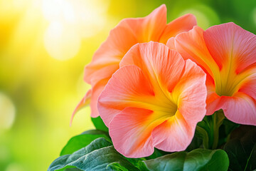 Fototapeta premium A breathtaking close-up of a vibrant flower showcasing intricate petals in vivid colors, set against a beautifully blurred natural background that enhances its stunning features.