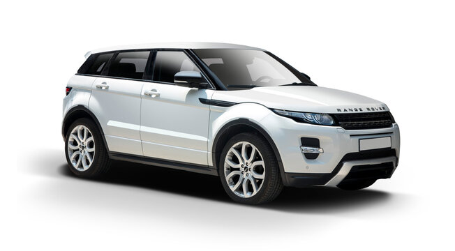 Range Rover Evoque premium SUV car isolated on transparent background. PNG
