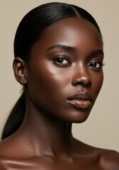 Naklejka premium A woman indulges in her skincare routine, showcasing glowing skin and self-care rituals. Perfect for beauty, wellness, and lifestyle themes