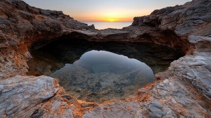 Obraz premium Sunrise over a Coastal Rock Pool