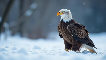 Fototapeta premium eagle on the snow
