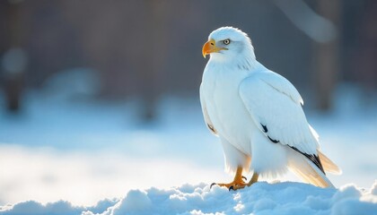 white eagle in the snow