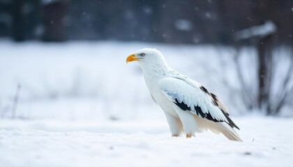 white eagle in the snow