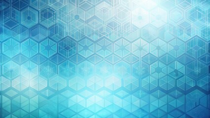 Obraz premium Soft focus, abstract blue gradient background with geometric patterns and subtle texture, design, technology