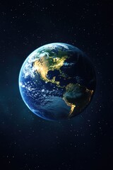 Earth from Space with Stars